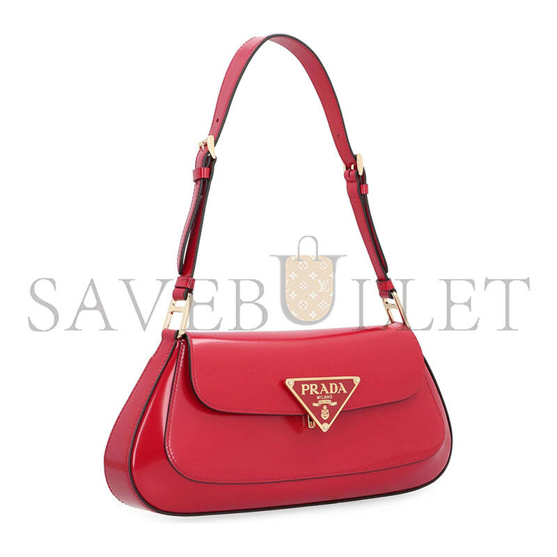 PRADA WOMEN'S RED CLEO LEATHER SHOULDER BAG 1BD345 (24*11*4cm)